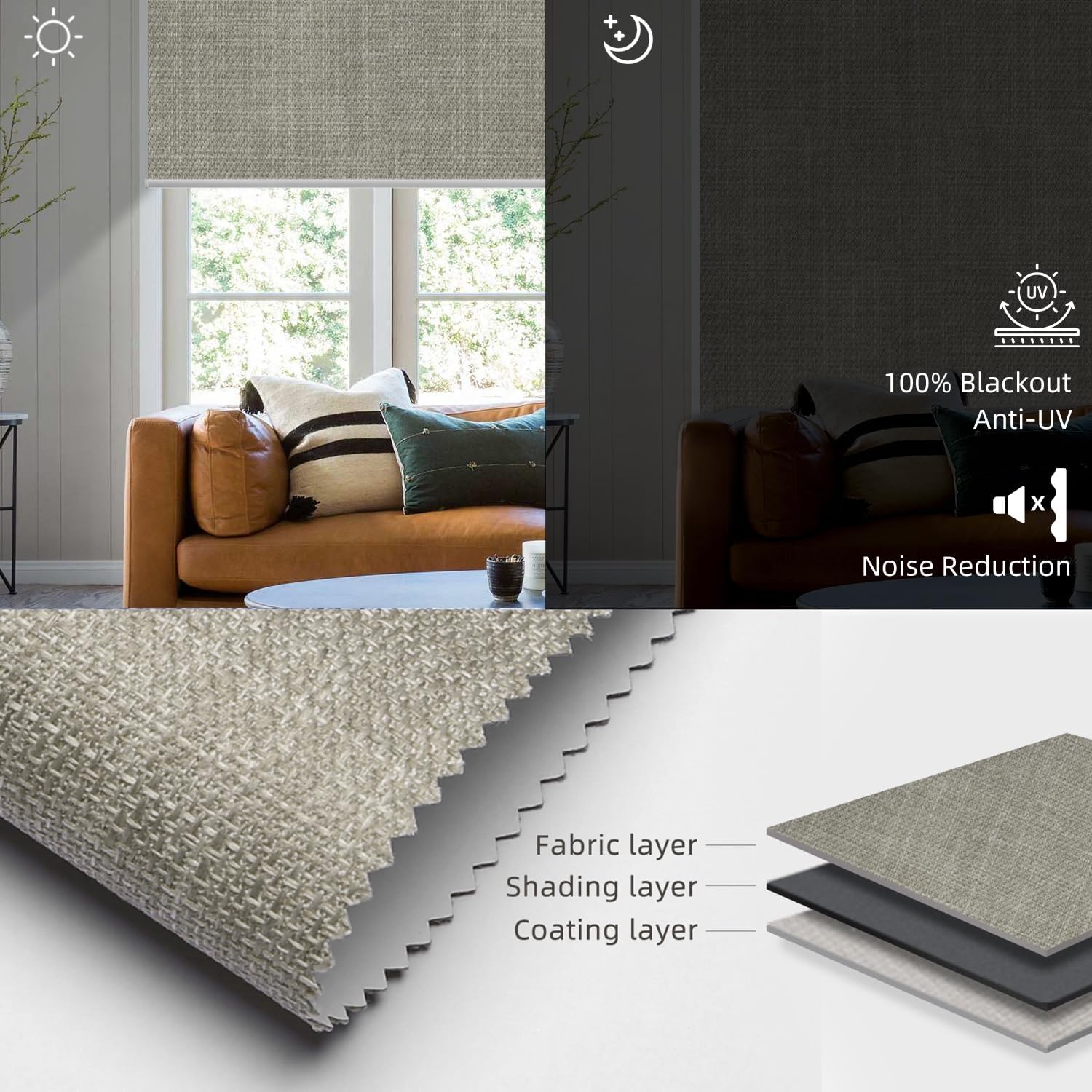SmartWings Motorized Roller Shades Work with Homekit, 100% Blackout Smart Blinds for Windows, Cordless Remote Control Window Shades, Vigor Sage, Customized Size