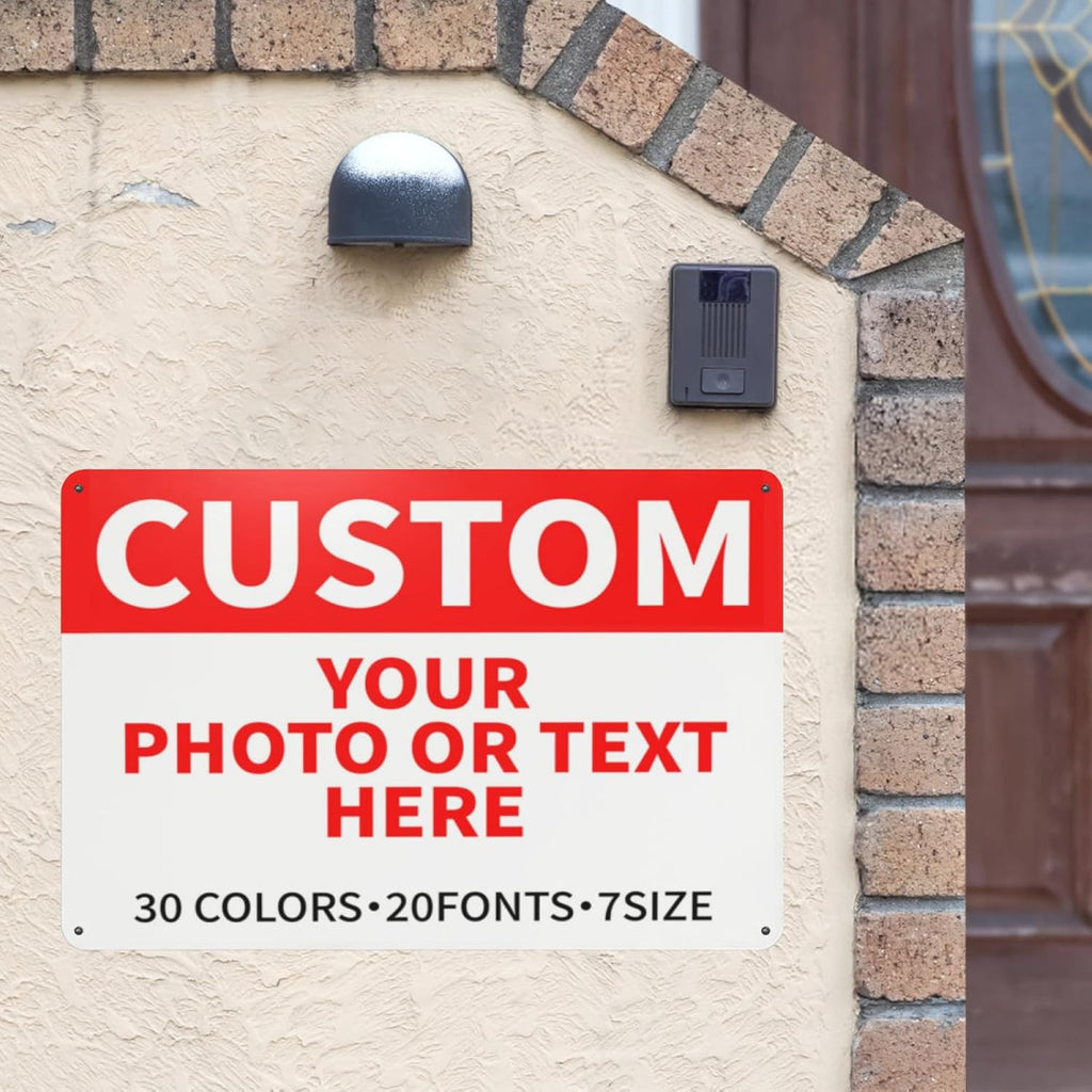 Custom Signs Outdoor Metal Sign Bulk Personalized Signs for Business, Office, Home, Road Signs, Garden Signs, Parking Signs, Decorative Signs, 18''x12''