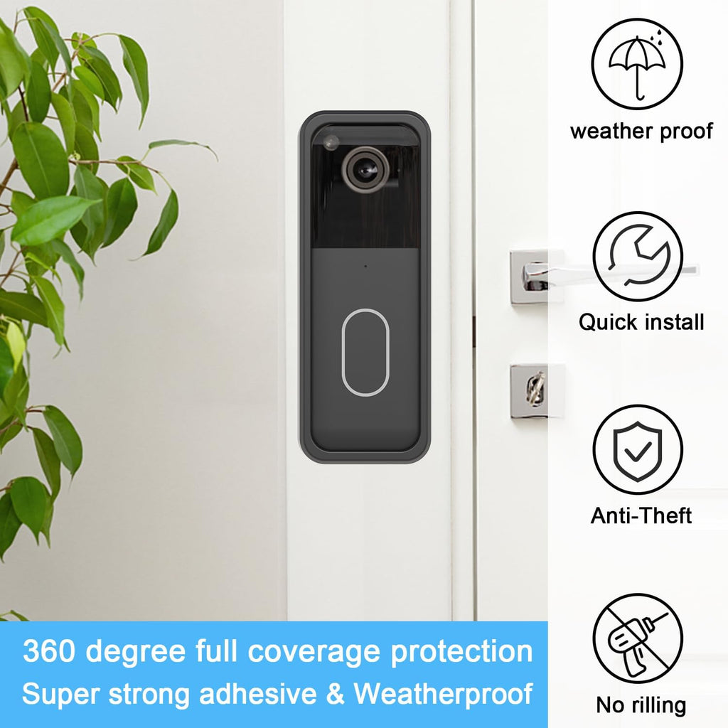 Adhesive Blink Doorbell Mount for All-New Blink Video Doorbell Camera(2nd Gen) Only, Not Block Doorbell Sensor, Camera Door No-Drill Mounting Bracket, Accessories for Blink Doorbell Security System