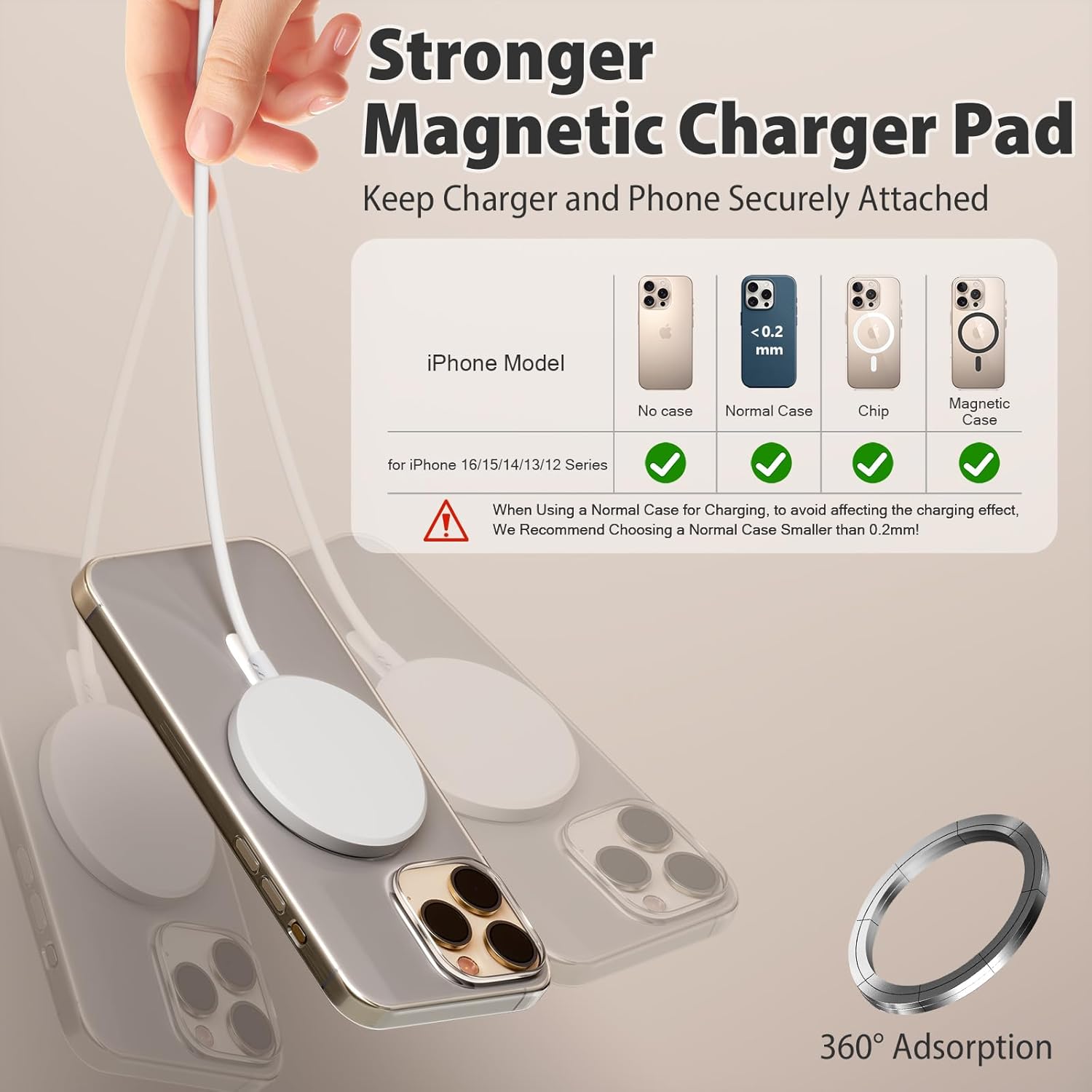 [Apple MFi Certified] Long Magnetic Wireless Charger for iPhone 17 16e, 10FT 2Pack Fast Charger for Apple MagSafe Charger, Wireless Mag-Safe Charging Pad for iPhone 17/17 Air/16 Pro Max/15/14/13/12