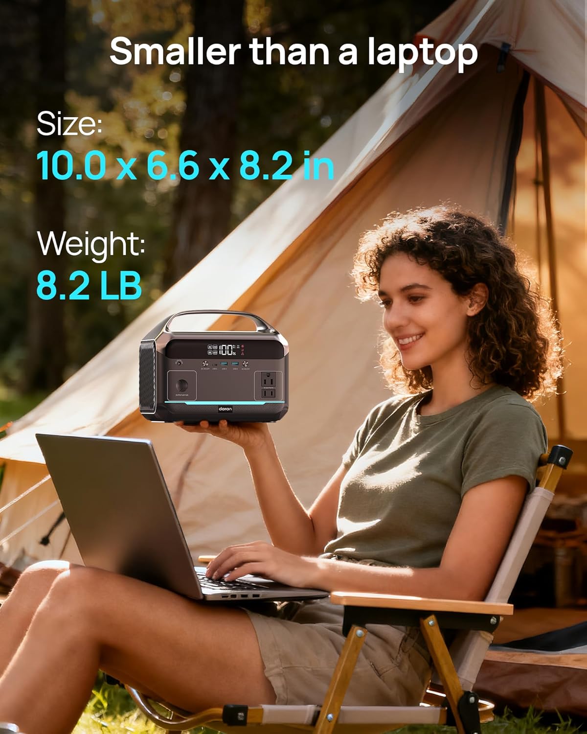 Portable Power Station 600W Surge, 288Wh (90,000mAh) LiFePO4 Battery, Power Bank with AC Outlet, Mini Solar Generator 7-Port Design, 2.1Hrs Fast Charing for Emergency, Hurricane (Solar Optional)