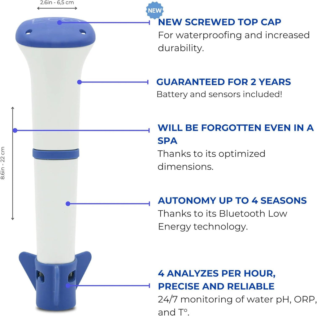 iopool Smart Water Monitor - Works for Saltwater, Chlorine & Bromine Pools, Hot Tubs, & Swim Spas - Gives Precise Dosage recommendations.