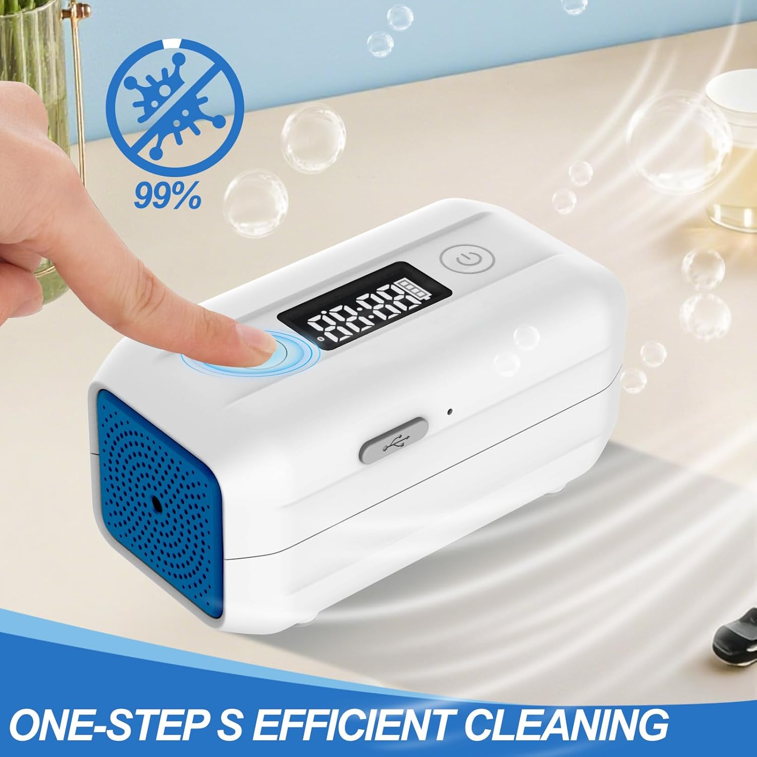 Upgraded Household Cleaner Kit with Large Supplies Storage Bag, Multi-Function Cleaner Machine for Tubes & Masks or Small Space, Completely Waterles, One-Step Starts | Easy, Efficient, Compatible