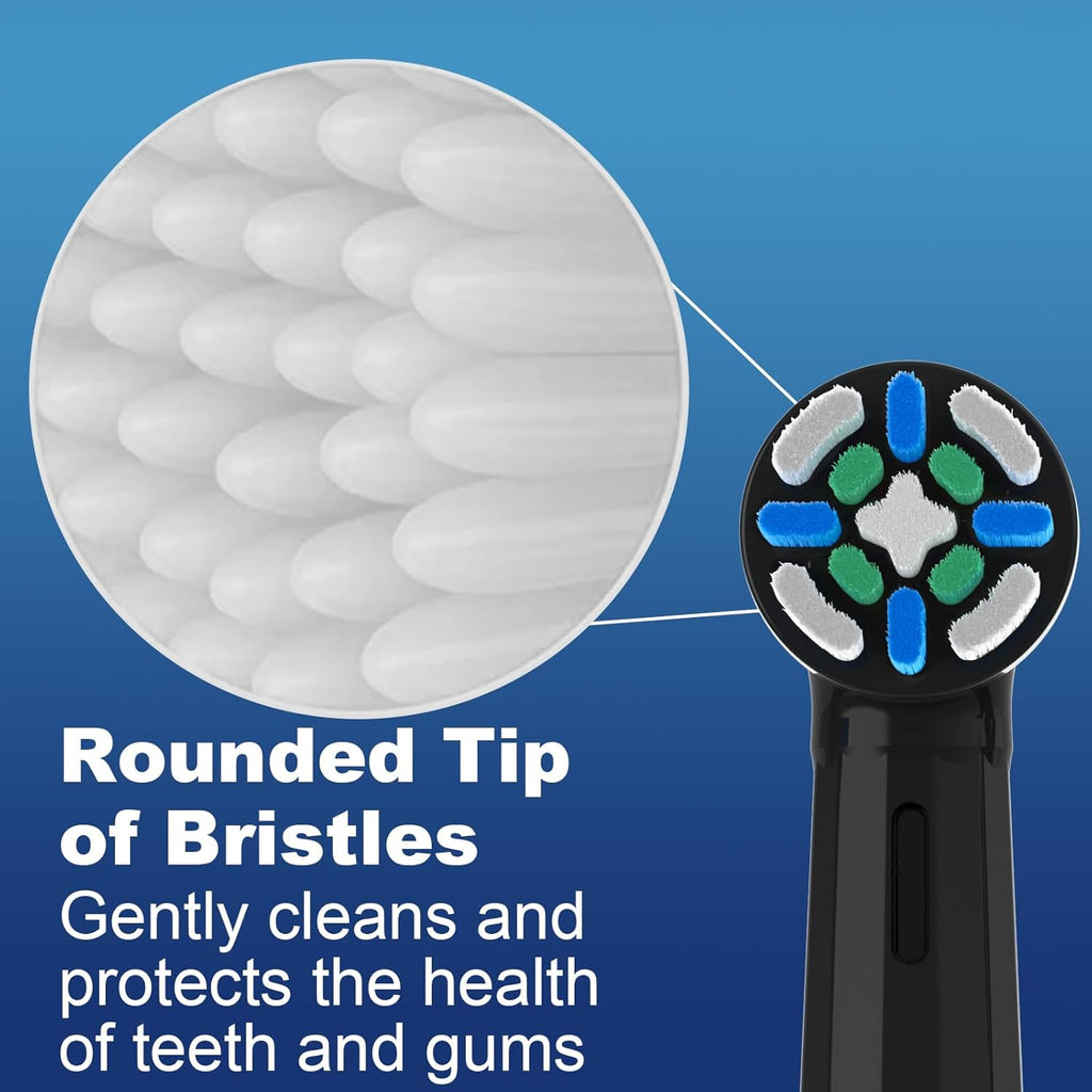 8 Pack Smart Cleaning IO Replacement Heads Compatible with Oral B iO 2 3 4 5 6 7 8 9 10 Series Electric Toothbrush, Brush Heads Compatible with Oral B iO Electric Handles Black