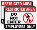 GicnKeuz Large Restricted Area Sign, 14x10 Inches Do Not Enter - Employees Only Signs, Rust Free.40 Reflective Aluminum, Fade Resistant/Waterproof, 6 Pre-drilled Holes (2 Pack)