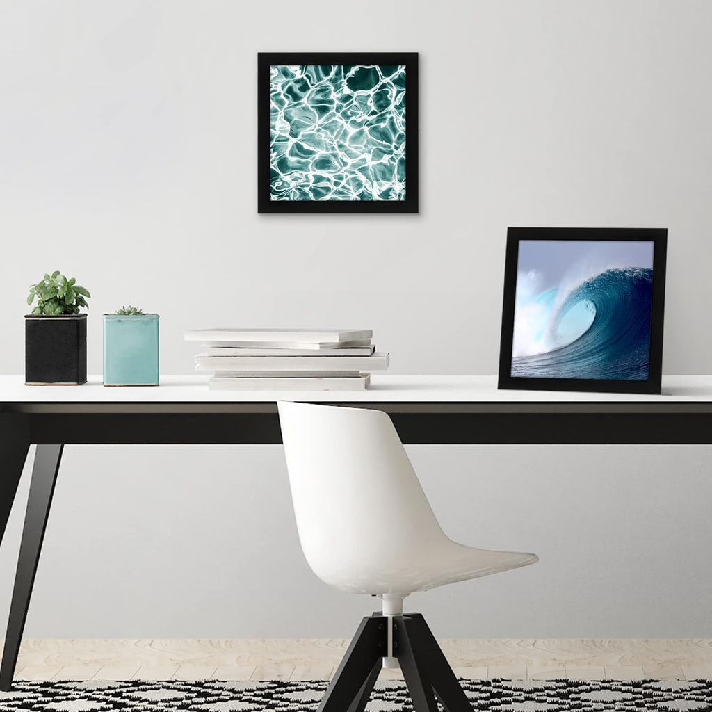 Americanflat 8x8 Picture Frame with Shatter-Resistant Glass - Signature Collection - Gallery Style Frames Made of Engineered Wood - Square Frame for Tabletop and Wall Display - Black