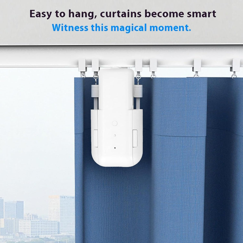 Garosa Smart Curtain Motor, WiFi Electric Automatic Window Curtain Opener with Quiet Mode Below 25dB for Roman Rod T U Shape Tracks