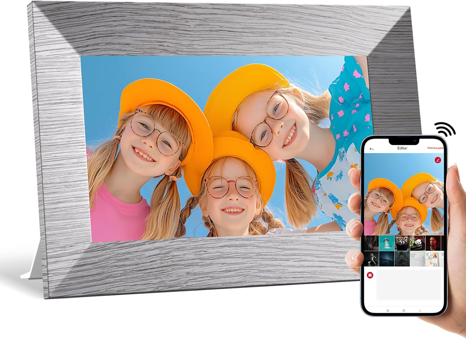 7” WiFi Digital Picture Frame with 32GB Storage, WiFi Digital Photo Frame 1024x600 HD IPS Touchscreen, Easy Setup for Share Moments Instantly Gifts for Women Mothers Day Christmas