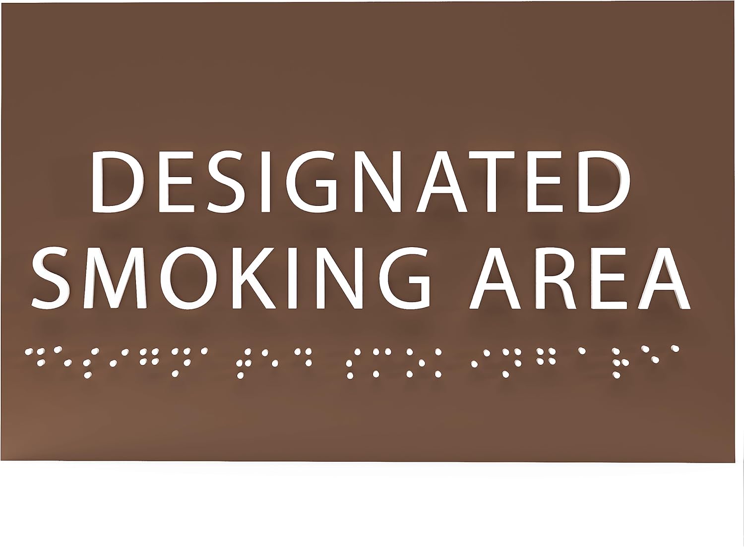 6" X4" Designated Smoking Area Sign - ADA Compliant Tactile Graphics Grade 2 Braille Text | Smoking Permitted Wall Signs for Offices, Private Businesses, Schools, and Restaurants