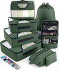 Veken 8 Set Packing Cubes for Travel Essentials, Suitcase Organizer Bags in 4 Sizes, Carry-On Luggage Accessories with Large Laundry & Hanging Toiletry Bag, Must-Have for Airplane, Road Trip & Camping