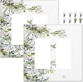 Decorative Outlet Covers Rustic Eucalyptus Leaves Green Leaf 2 Gang Light Switch Cover Plate Double Rocker Wall Plate Switch Plate Covers Faceplate for Bedroom Home Decor （2 Pack）