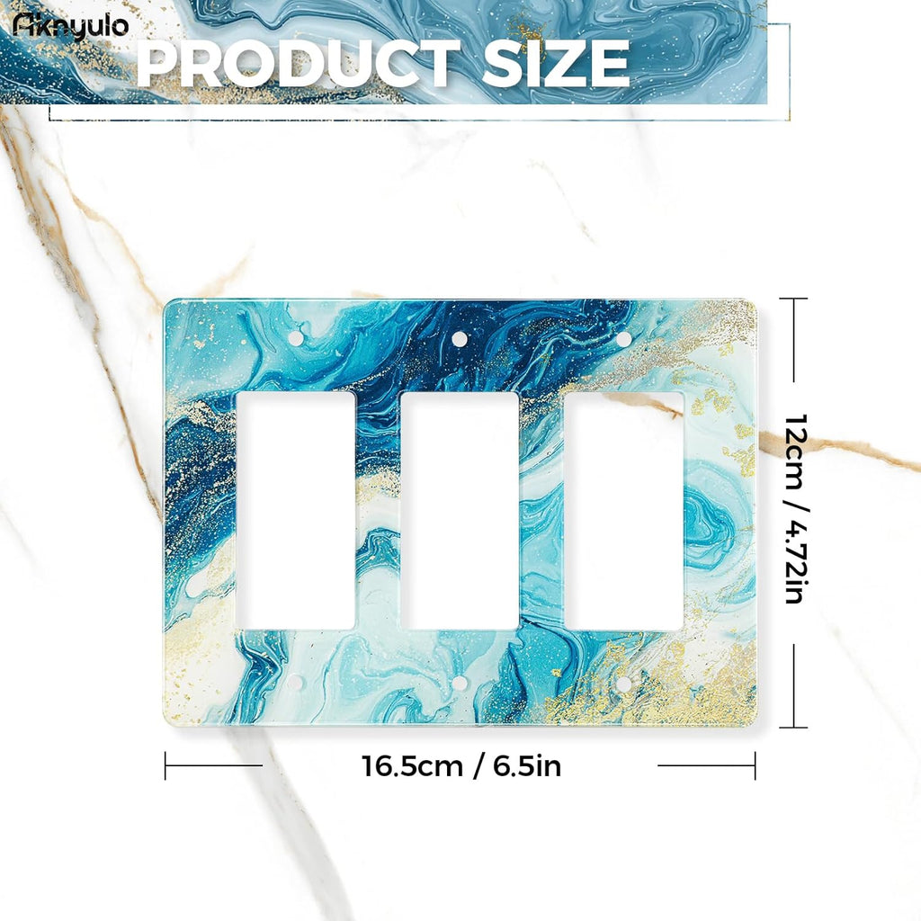 Elegant Marble Acrylic Light Switch Cover Decorative Wall Plate Outlet Covers Light Switch Plate Cover 3 Gang Switch Plate