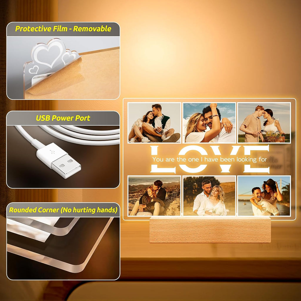 Custom Picture Frames, Personalized Photo Frame, Customized Picture Frame, Personalized Anniversary Valentines Day Gifts for Women Men Her Him Girlfriend Boyfriend Couple Wife Husband