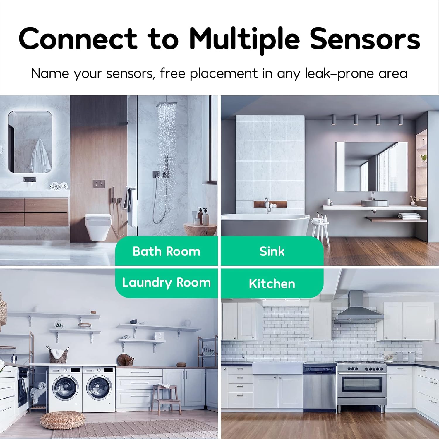 Winees WiFi Water Leak Detector, 1 Pack Water Sensors with 100dB Adjustable Alarm, Leak Alert Email&SMS Notification, 100M Transmission for Basement, Bathroom, Laundry, IFTTT, S1 Lite, 2.4G WiFi Only