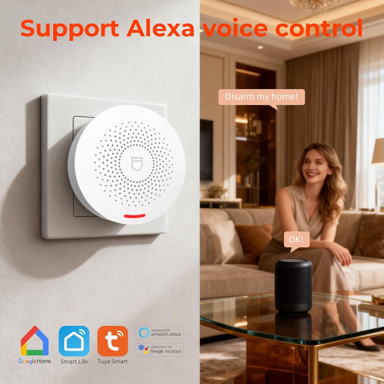 Caregiver Call Button Wireless Call Button for Elderly at Home,WiFi Panic Button,Life Alert Systems for Seniors No Monthly Fee (whiter4)