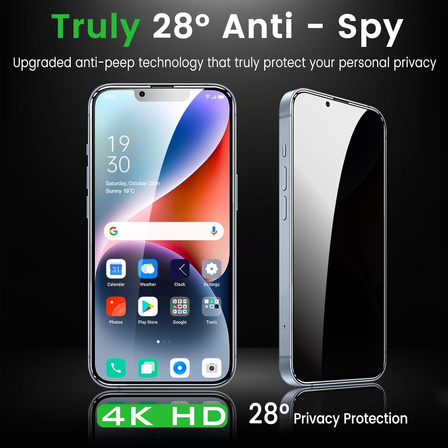 3 Pack Privacy Screen Protector for iPhone 14 6.1 Inch with 3 Pack Camera Lens Protector, Anti Spy Tempered Glass Film, Anti-Scratch, Touch Sensitive, Case Friendly