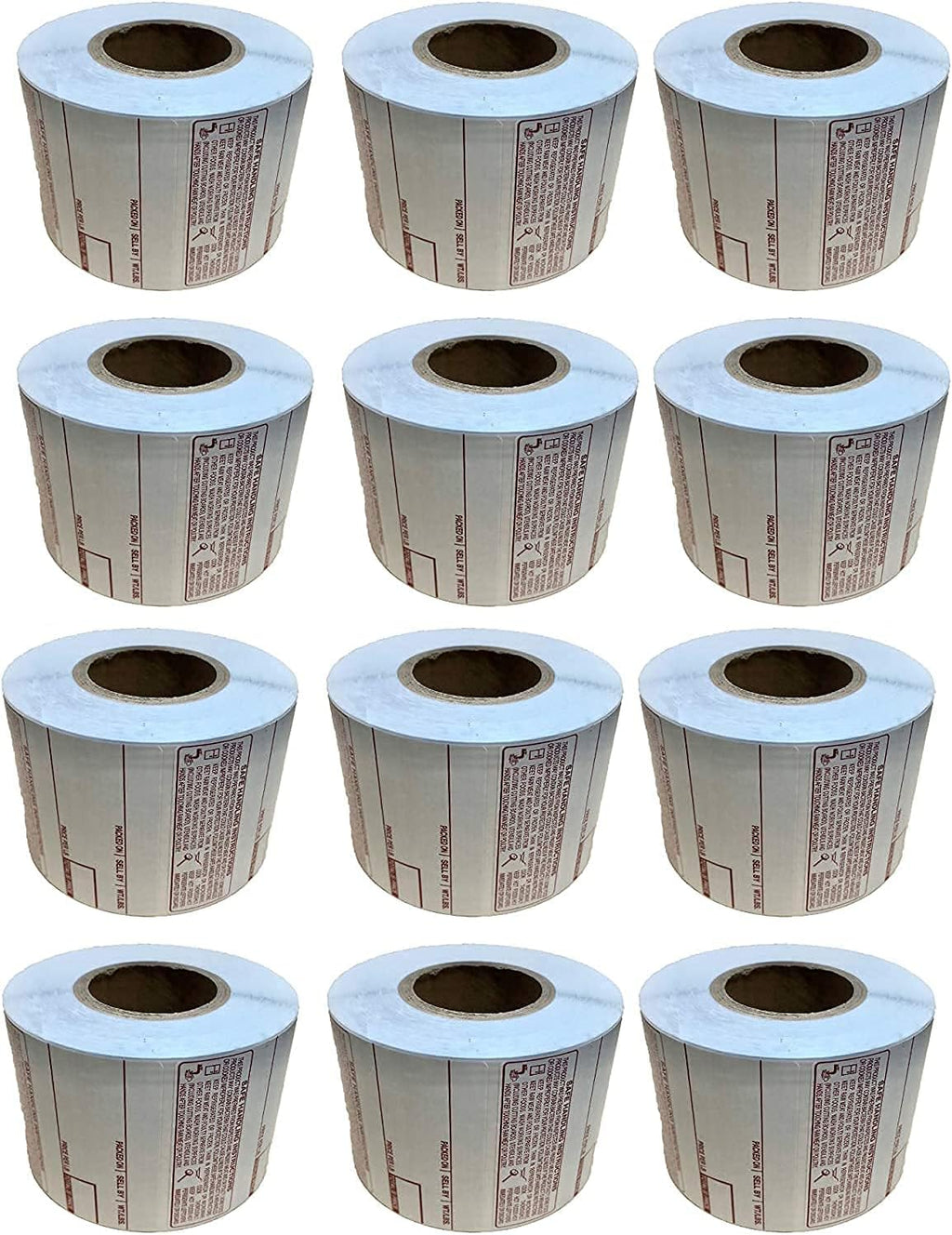 VisionTechShop LST-8040 Printing Scale Label, All RED Letters, 58 x 60 mm, UPC 12 Rolls