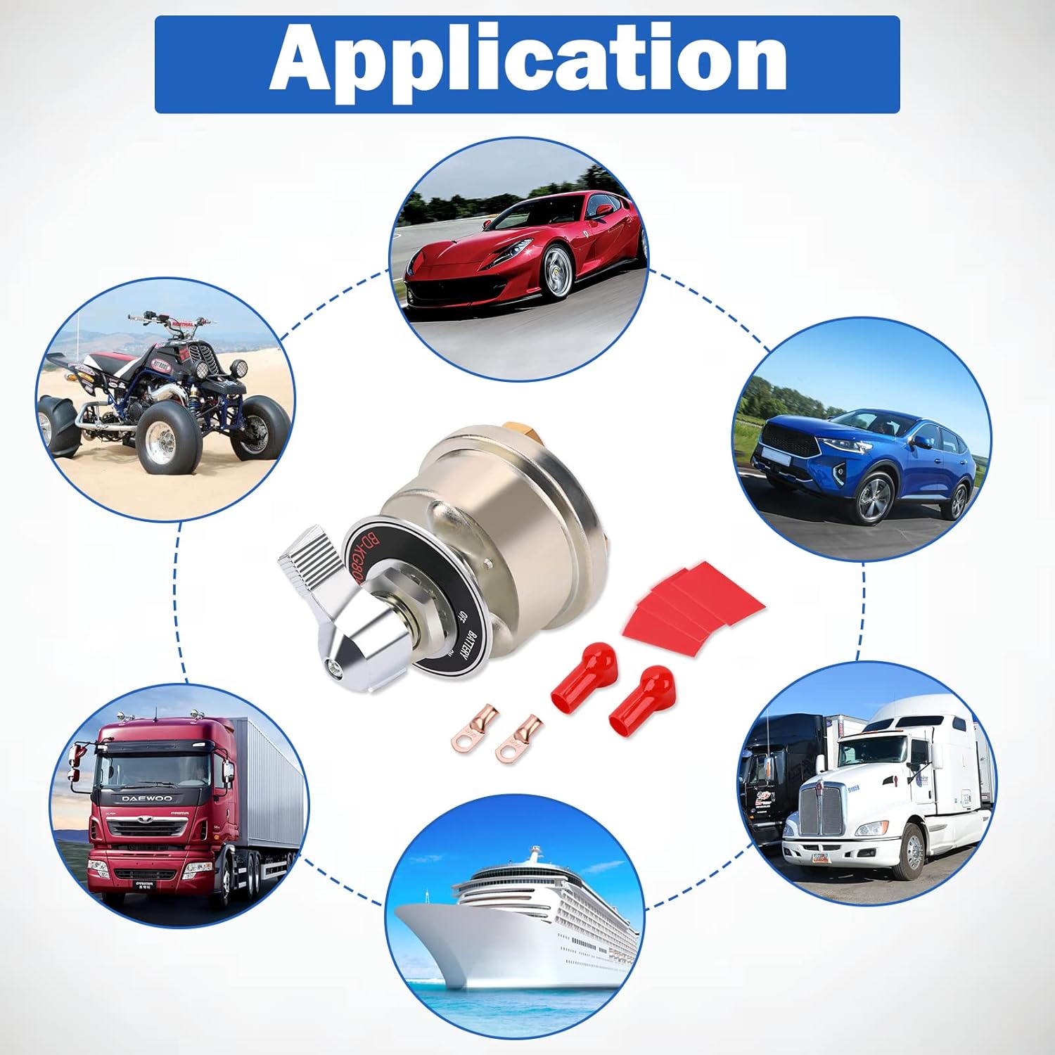300A High Current Master Battery Disconnect Switch, 12-48V Power Cut Off Isolator with Face Plate for Vehicle, RV, Truck, Boat, Marine, ATV On/Off Battery Isolator