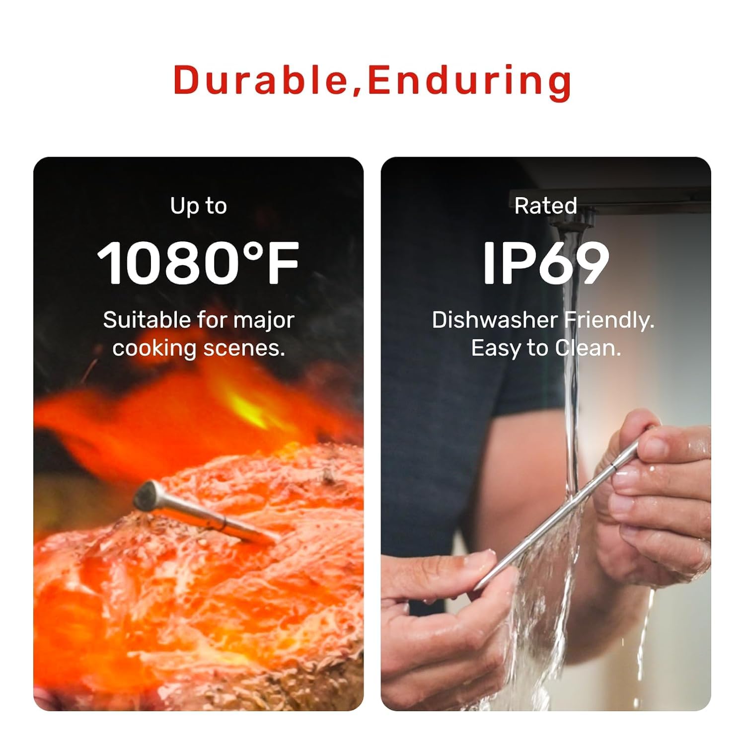 S Pro Wireless Meat Thermometer, Bluetooth Thermometer, Smart Digital Wireless Meat Thermometer with App Control, IP69 Waterproof, Digital Cooking Thermometer for BBQ, Oven, Grill, Smoker