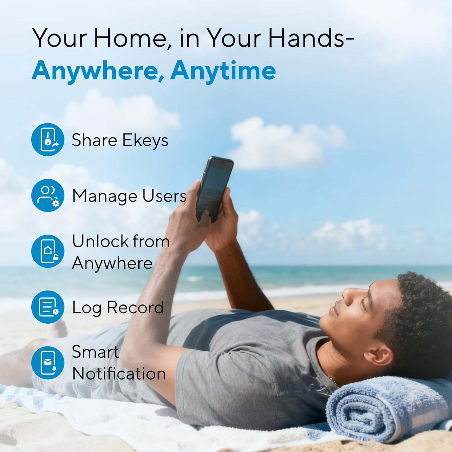 ULTRALOQ Bolt Smart Lock, Built-in Wi-Fi, Matter Over Thread, Works with Apple Home, Alexa, Google, 7-in-1 Keyless Entry Deadbolt with Fingerprint ID, App, Keypad, Remote Control, 18 Months Battery