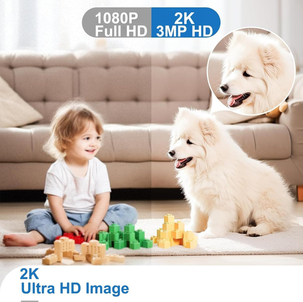 Indoor Security Camera, Indoor Camera for Home Security, WiFi Home Camera with 360° Pan Tilt, AI Motion Detection, Two-Way Audio, Night Vision for Baby, Pet, Elderly Monitoring