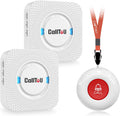 CallToU Caregiver Pager Wireless Call Button Nurse Alert System 500+ Feet for Home/Elderly/Patient/Disabled 2 Plugin Receiver 1 Waterproof Transmitter