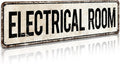 Electrical Room Door/Wall Sign, Sign for Door, Ensures Public Do Not Enter Restricted Areas - Private Access/Authorized Personnel Only, 4" by 16" Tin Sign
