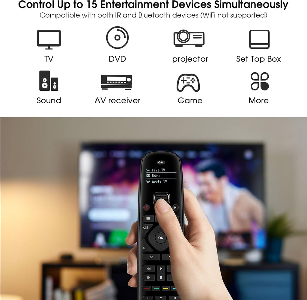 SofaBaton U2 Universal Remote with Backlit Button, All in One Universal Remote Control with App Control, Custom Macros, Compatible with Smart TVs,Sound Bar and DVD/Blu-ray Players, and More