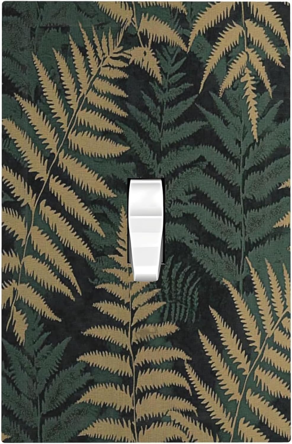 Decorative Light Switch Cover Botanical Fern Green Leaf Forest 1 Gang Single Toggle Device Electrical Faceplate Switchplates Decorator Outlet Wall Plate For Bed Room Home Decor