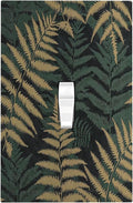 Decorative Light Switch Cover Botanical Fern Green Leaf Forest 1 Gang Single Toggle Device Electrical Faceplate Switchplates Decorator Outlet Wall Plate For Bed Room Home Decor