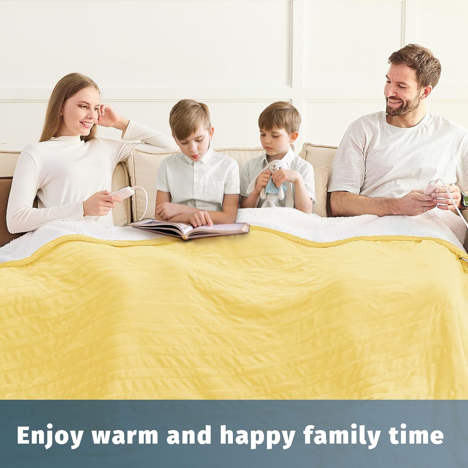 Heated Electric Blanket King Size - 90" x 100" Heating Blanket with Dual Control, 10 Heating Levels & 8 Hours Auto Off, Soft Warm Flannel Blanket, Christmas Birthday Gifts for Senior Grandma