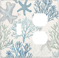 Wallplates Ocean Beach Theme Starfish Seashell Coral 1 Toggle 1 Duplex Switch Plate Electrical Gfci Faceplate Decorative Light Switch Covers For Bathroom Kids Room Decor