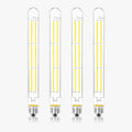 11.8IN 1000LM 5000K Daylight White Light Bulbs E26 Base, T10 T9 Edison Bulbs Dimmable 8W, AC 120V 100 Watt Equal Filament Bulb, Vintage Clear Glass Long Tubular LED Bulb, UL Listed - 4Pack