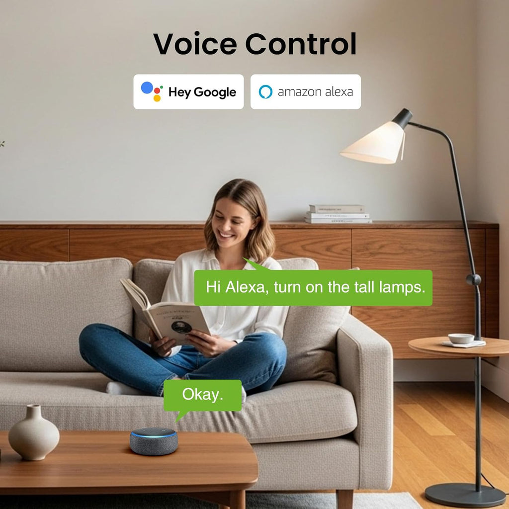 GHome Smart 5G 15A WiFi Smart Plug Compatible with Alexa and Google Home, Outlet Timer Smart Home WiFi Outlet Timer with Remote Control, 5GHz and 2.4GHz Wi-Fi Sockets, ETL FCC Listed, White, 1 Pack