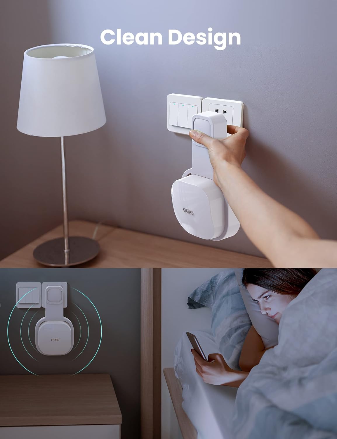 DG-Direct Wall Mount Holder for eero 6 and eero 6+ Router Mesh Wi-Fi System, No Messy Wires, The Outlet Wall Mount Holder for eero 6 Plus, Stand Bracket for eero 6 Extender Space Saving White