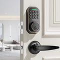 Keyless Entry Door Lock Set Smart Locks for Front Keypad Door Lock with Handle Automatic Lock One Time Password Anti Peeping Password IP54, Bronze