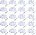 Minetom 20 Pack Fairy Lights Battery Operated String Lights, 8 Modes & Timer, 7ft 20LED White Waterproof Silver Wire Twinkle Lights, Firefly Starry Moon Lights for Mason Jars DIY Christmas Wedding