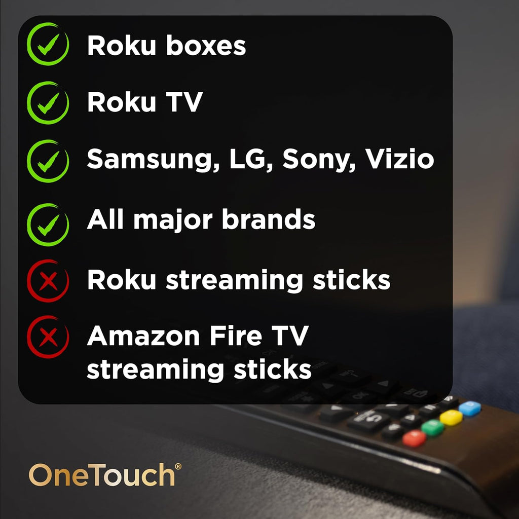 UltraPro OneTouch Universal Remote Replacement Compatible for All Samsung, LG, Sony, Vizio and Roku TV Smart TV, LED, LCD, HDTV, 3D, Series TV, Black, 84011