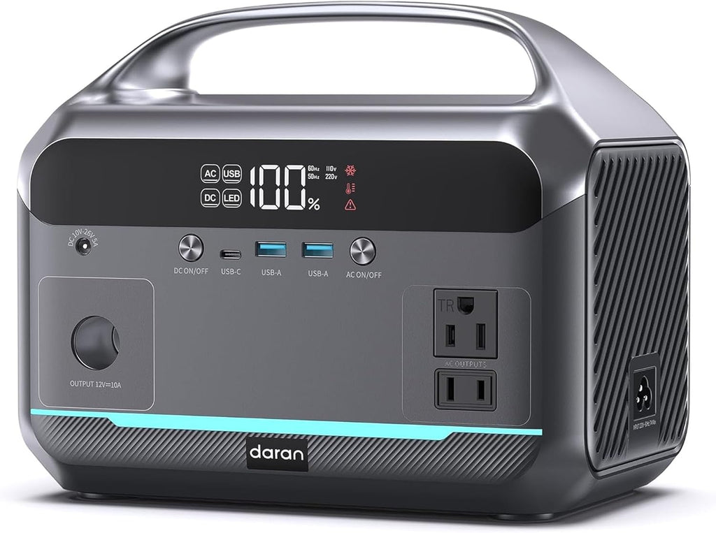 Portable Power Station 600W Surge, 288Wh (90,000mAh) LiFePO4 Battery, Power Bank with AC Outlet, Mini Solar Generator 7-Port Design, 2.1Hrs Fast Charing for Emergency, Hurricane (Solar Optional)