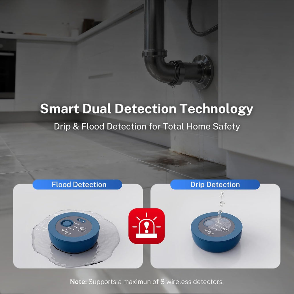 iSpring LS43WL Smart Leak Shut-Off System, Automatic Water Leak Detector with 1 Wired & 1 Wireless Sensor, Whole-Home Water Damage Protection, 1" MNPT + 3/4" FNPT
