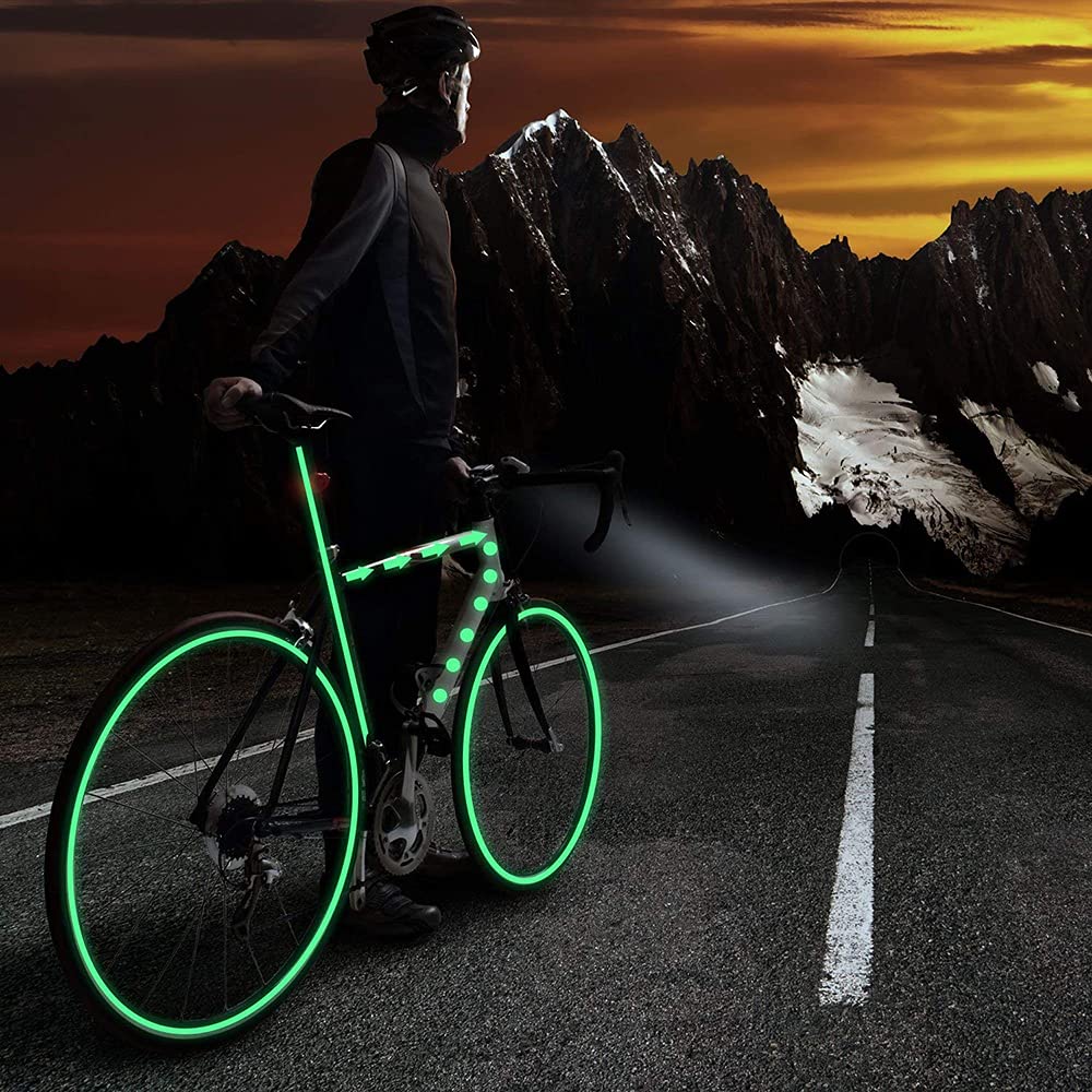 LLPT Glow in The Dark Tape 2” x 33 Ft Self Adhesive Neon Luminous Tape Rechargeable Brightness Fluorescent Sticker Tape for Sport Gears Night Part DIY Craft Color Green (GD233G)