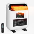ROVSUN Small Wall Mounted Space Heater with Remote Control, Wall Heaters for Indoor Use, 12H Timer, Adjustable Thermostat, ECO Modes, Child Lock, Quartz Element, for Bedroom, Living Room, Home, 1500W