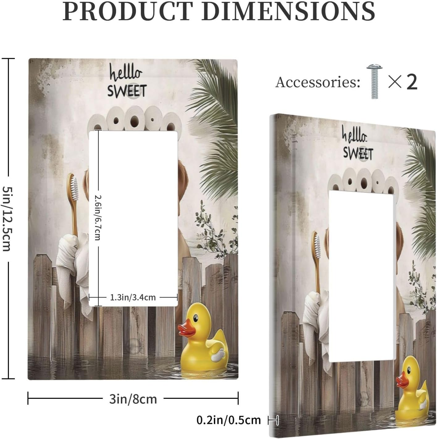 Funny Dog Rustic Farmhouse Wooden Fence Labrador Decorative Outlet Covers 1 Gang Single Rocker Light Switch Cover Plate Wall Plates Gfci Faceplate For Kids Room Bathroom Decor