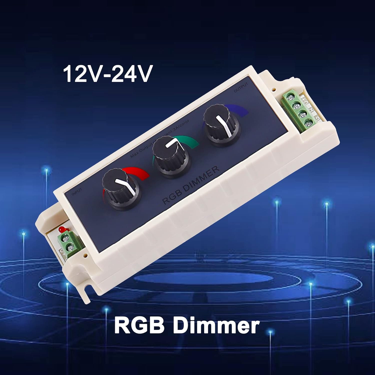 MEIRIYFA RGB LED Light Dimmer Knob Controller Switch,DC12-24V 3‑Channel Brightness Adjust Intelligently for Multi-Color LED Light Strip