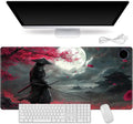 Heated Mouse Pad for Desk 31.5" x 13" – PU Leather Warm Desk Pad with 3 Heat Levels (104°F/113°F/122°F), Plug-in Electric Heating Mat with Auto Shut-Off, Waterproof & Rollable, Samurai