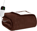 BOMOVA Heated Electric Blanket Throw Size- 50" x 60" Heating Blanket with 10 Heating Levels & 8 Hours Auto Off, Warm Flannel Blanket, Christmas Birthday Gifts for Women