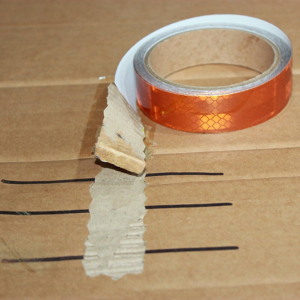 Non Fading Brown Reflective Tape Outdoor Waterproof 1 inch Wide, High Visibility Warning Safety Industrial Marking Tape (15 feet)