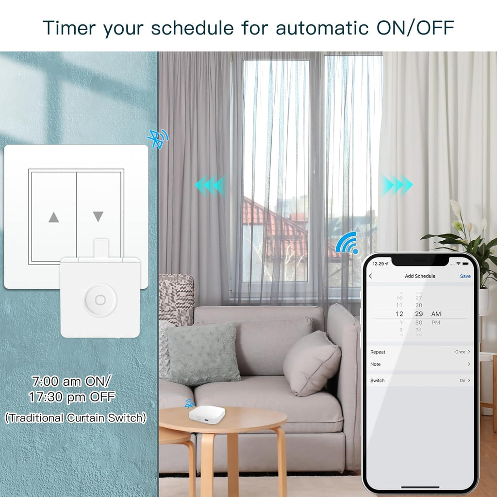 MOES Fingerbot Plus Smart Button Pusher No Wiring Switch, Upgrade with Touch Control, Work with Smart Life App, Add MOES Tuya Bluetooth Hub Make it Compatible with Alexa,Google Home and Timer Control
