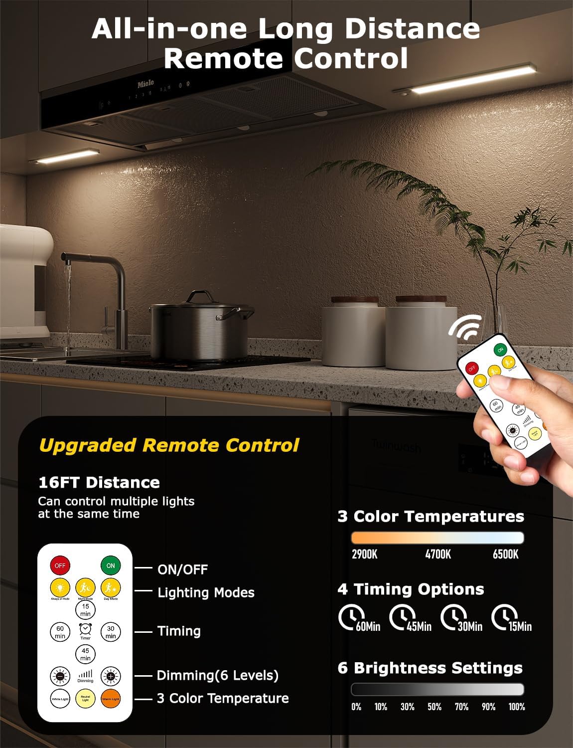 12" Ultra-Thin Under Cabinet Lighting Wireless, Aluminum Alloy Under Counter Lights for Kitchen, 3-Color-Temps Magnetic Closet Lights, Rechargeable Motion Sensor Light Indoor (2Pack, Silver)