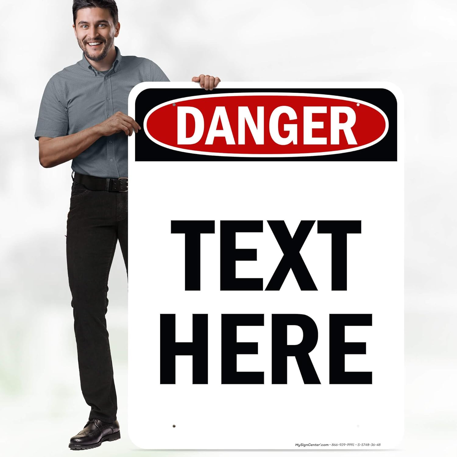 Custom Danger Sign, OSHA Sign, 36x48 Inches, Rust Free DiBound, Fade Resistant, Made in USA by My Sign Center